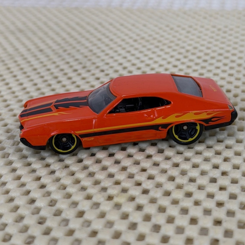 Hot Wheels 1972 Ford Torino Sport Orange Flame Stripe Muscle Car1/64 Diecast EUC
